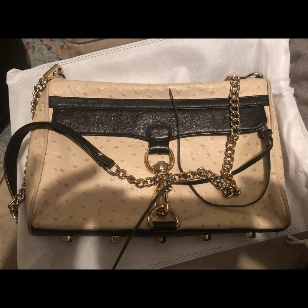 Rebecca Minkoff Ostrich Embossed MAC crossbody bag